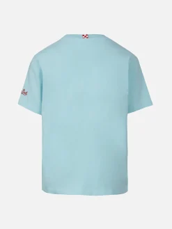 T-shirt da bambino in cotone con stampa Snoopy e ricamo St. Barth is cool | EDIZIONE SPECIALE SNOOPY PEANUTS