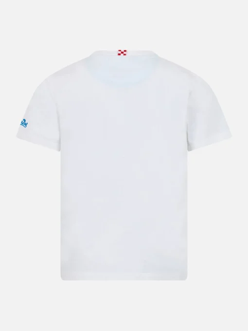 T-shirt da bambino in cotone Kea con taschino stampato