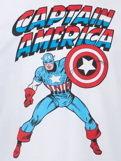 T-shirt da bambino in cotone con stampa Capitan America | EDIZIONE SPECIALE MARVEL