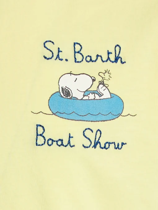 T-shirt da bambino in cotone con stampa Snoopy e ricamo salone nautico St. Barth | EDIZIONE SPECIALE SNOOPY PEANUTS