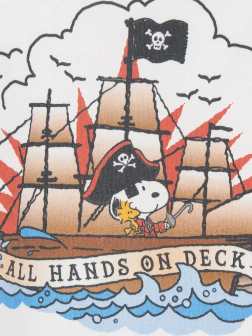T-shirt da bambino in cotone con stampa Snoopy e ricamo Pirata St. Barth | EDIZIONE SPECIALE SNOOPY PEANUTS