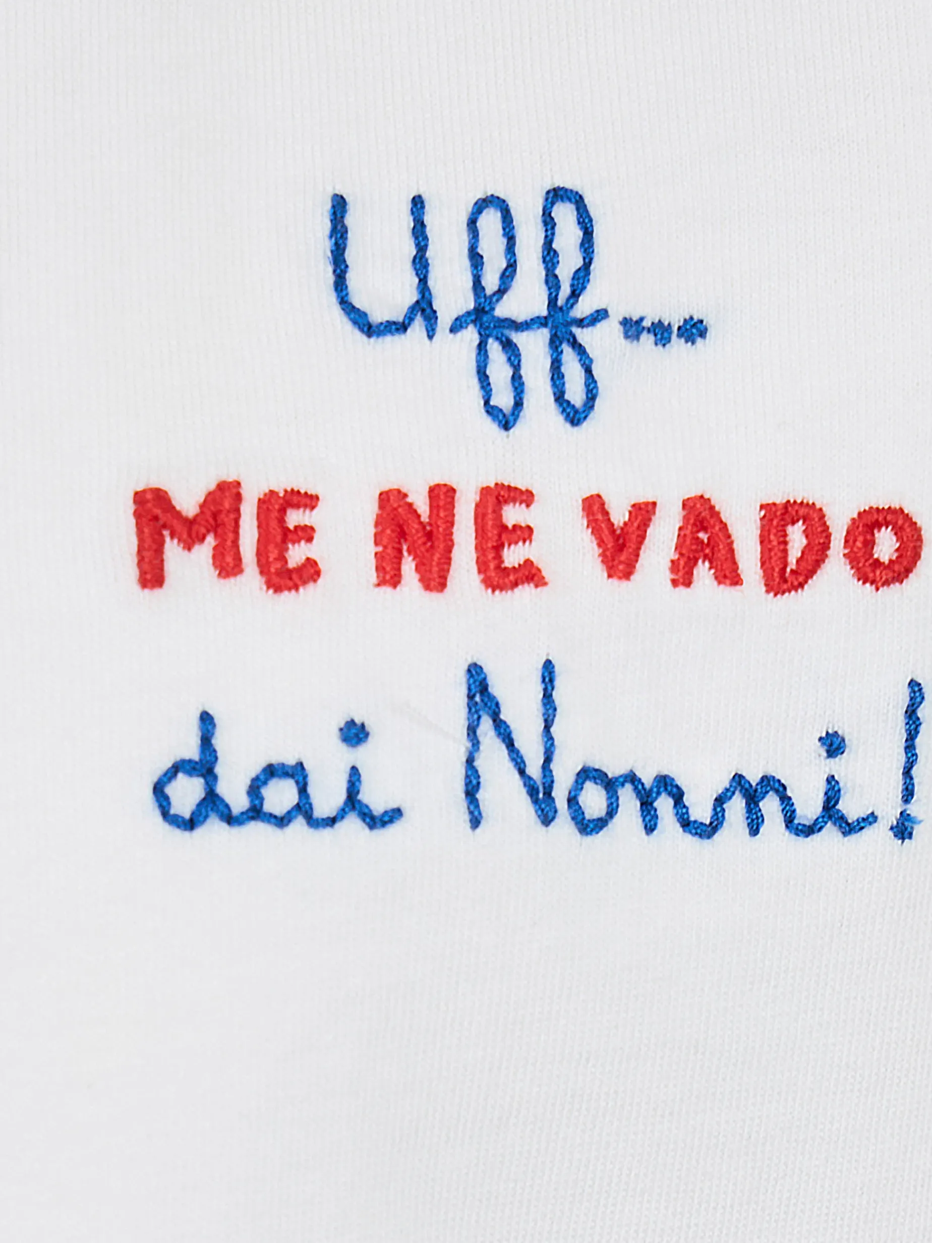 T-shirt da bambino in jersey di cotone Portofino Jr con ricamo Me ne vado dai nonni