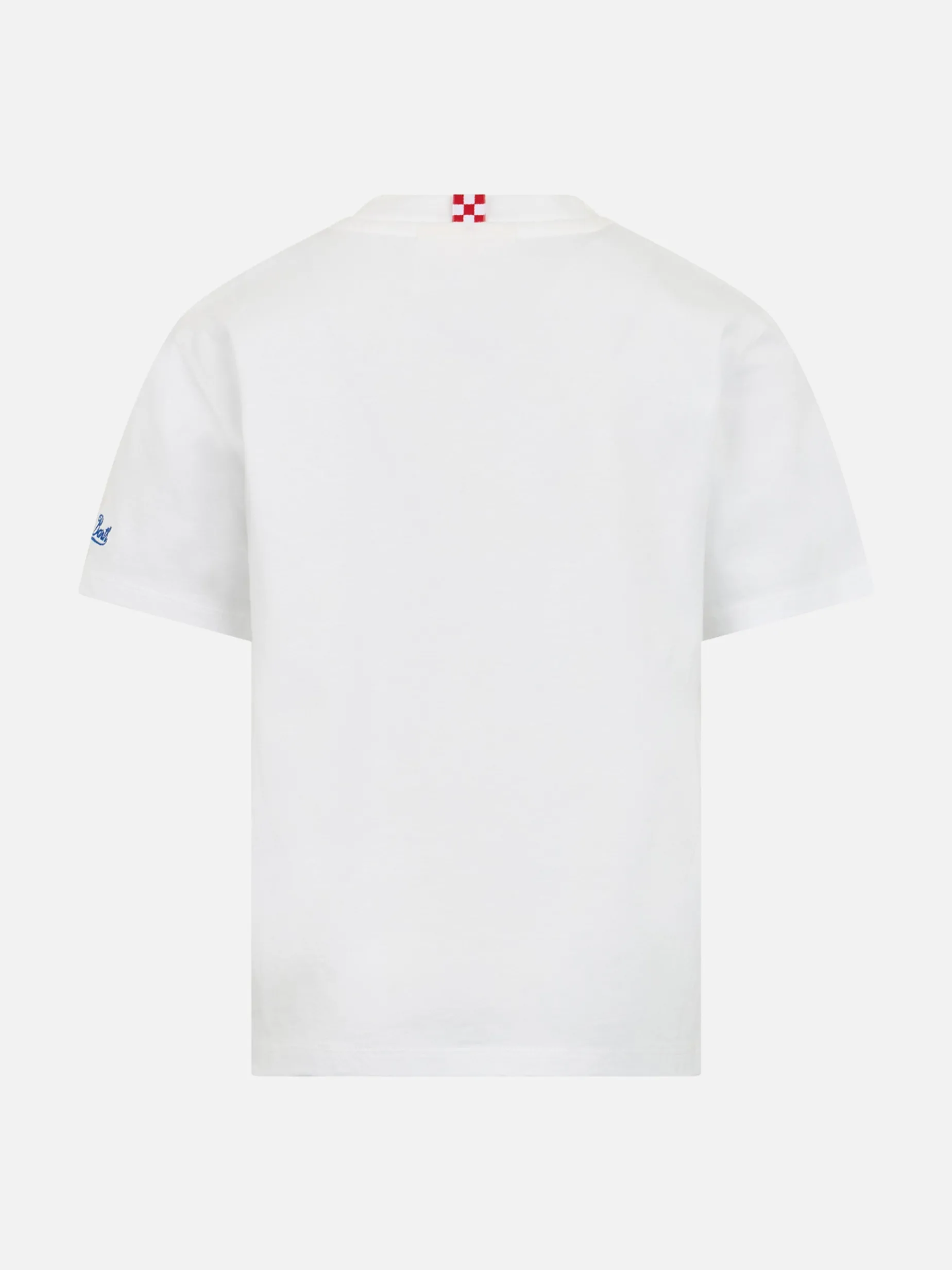 T-shirt da bambino in jersey di cotone Portofino Jr con ricamo Me ne vado dai nonni