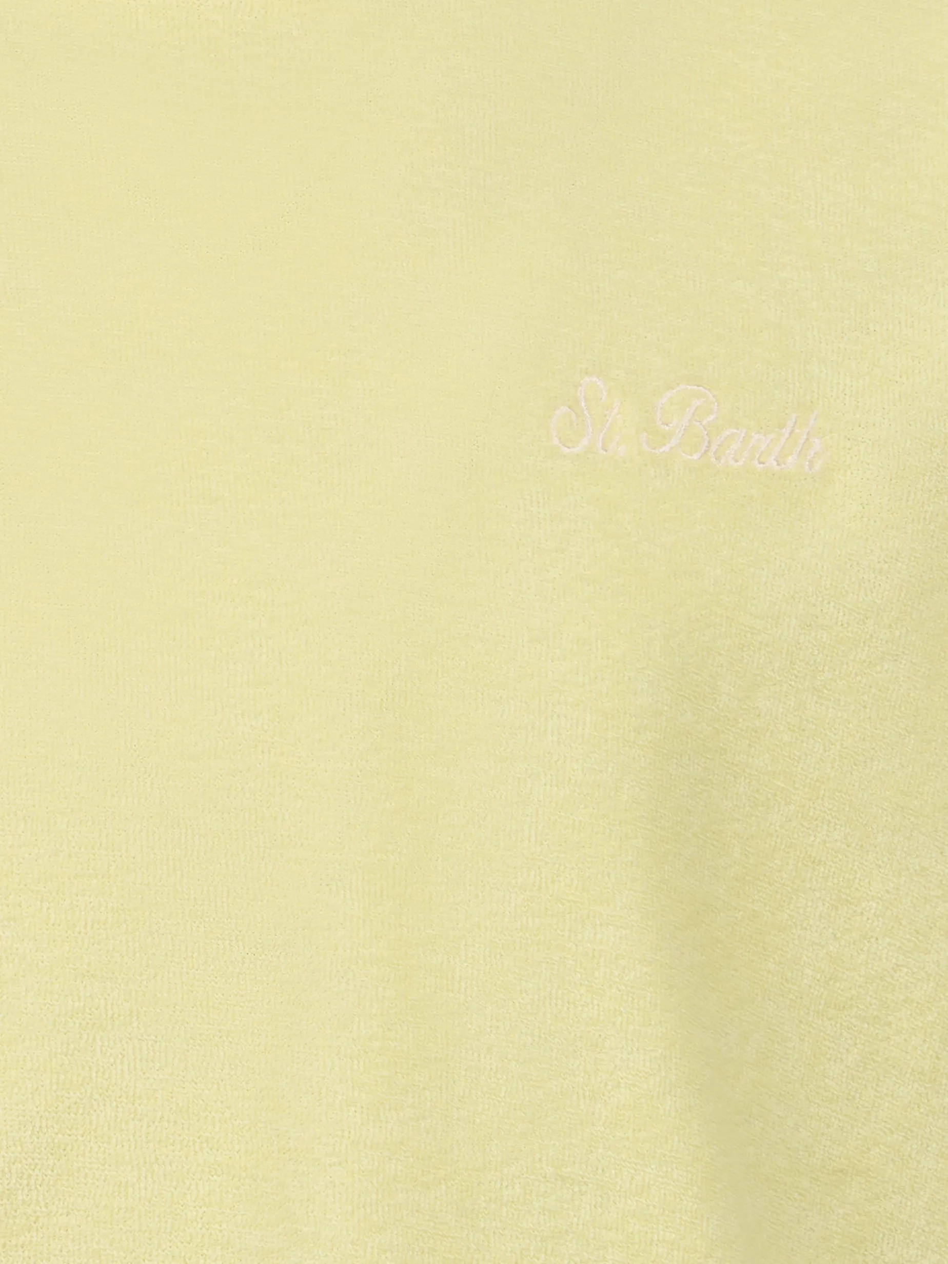 T-shirt da bambino in spugna giallo pallido Gary con ricamo St. Barth