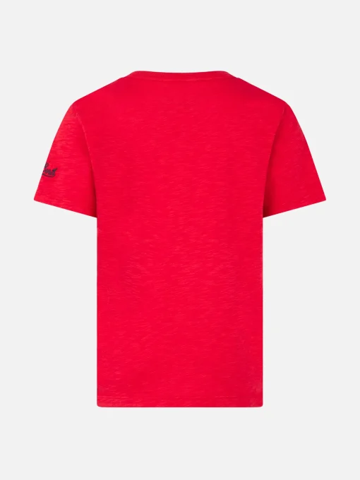 T-shirt da bambino rossa stampa shark rider St Barth