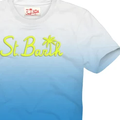 T-shirt da bambino tie dye con ricamo