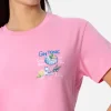 T-shirt da donna girocollo Emilie in jersey di cotone con ricamo Gin Tonic