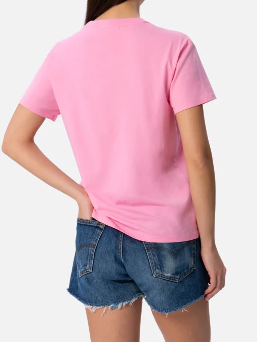 T-shirt da donna girocollo Emilie in jersey di cotone con ricamo Gin Tonic