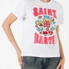 T-shirt da donna in cotone con stampa Saint Barth
