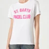T-shirt da donna in cotone con stampa St. Barth Padel Club