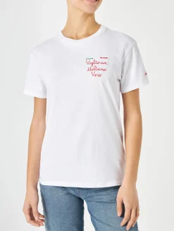 T-shirt da donna in cotone con ricamo