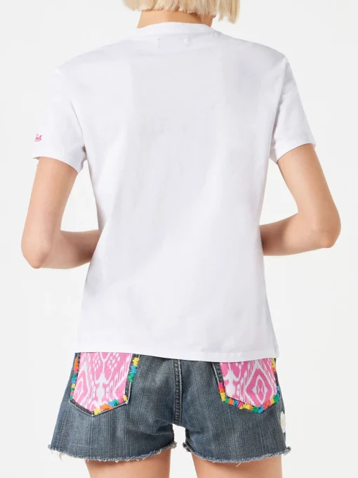 T-shirt da donna in cotone con stampa Saint Barth