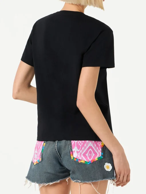 T-shirt da donna in cotone con ricamo strass Bride Girl