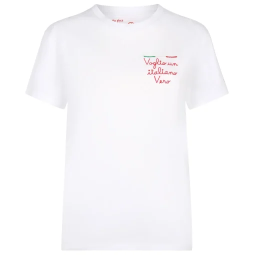 T-shirt da donna in cotone con ricamo