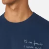 T-shirt da uomo blu Luton con ricamo Mi me faccio i cassi miei! | VACANZE DI NATALE EDIZIONE SPECIALE