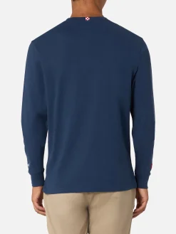 T-shirt da uomo blu Luton con ricamo Mi me faccio i cassi miei! | VACANZE DI NATALE EDIZIONE SPECIALE