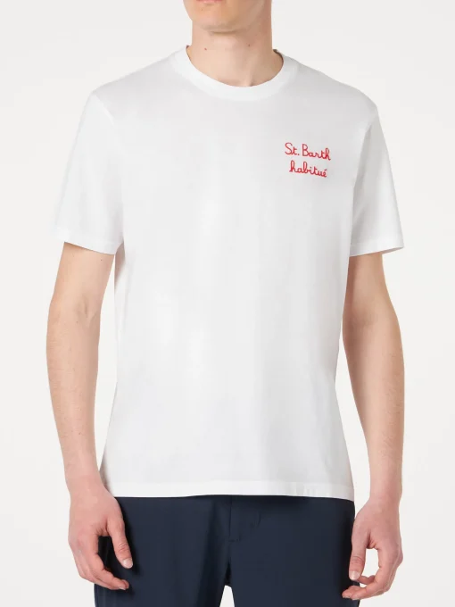 T-shirt da uomo con ricamo St. Barth habituè