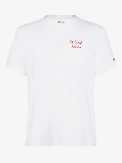 T-shirt da uomo con ricamo St. Barth habituè
