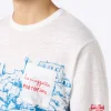 T-shirt da uomo Ecstasea in jersey di lino con stampa piazzata Portofino e taschino ricamato