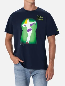T-shirt da uomo in cotone con stampa piazzata e ricamo Lodola | MARCO LODOLA EDIZIONE SPECIALE