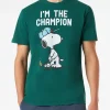 T-shirt da uomo in cotone trattamento vintage con stampa Snoopy | SNOOPY - EDIZIONE SPECIALE PEANUTS™