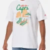 T-shirt da uomo in cotone con stampa piazzata Saluti da Capri