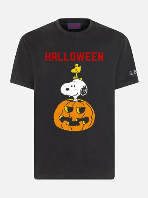 T-shirt da uomo in cotone pesante con stampa Halloween | SNOOPY - EDIZIONE SPECIALE PEANUTS™