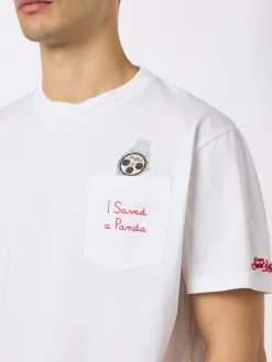 T-shirt da uomo in cotone Austin con stampa orologio e ricamo