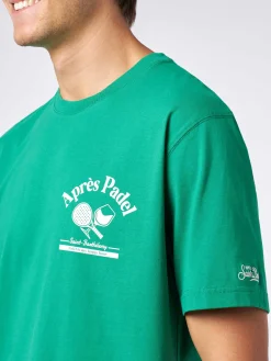 T-shirt da uomo in cotone pesante con stampa padel