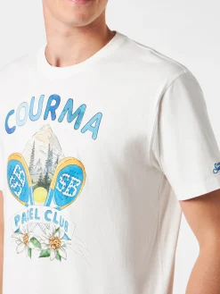 T-shirt da uomo in cotone pesante con stampa Courma Padel Club