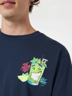 T-shirt da uomo in cotone con stampa piazzata Cryptopuppets Mojito davanti e dietro | EDIZIONE SPECIALE CRYPTOPUPPETS