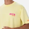 T-shirt da uomo in cotone con stampa piazzata cartolina Ibiza Addicted