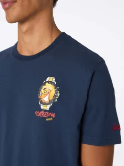 T-shirt da uomo in cotone pesante Arnott con stampa orologio Crypto Ducktona | EDIZIONE SPECIALE CRYPTO PUPPETS