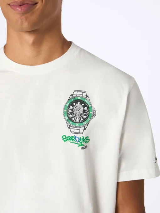 T-shirt da uomo in cotone pesante Arnott con stampa orologio Crypto Starducks | EDIZIONE SPECIALE CRYPTO PUPPETS