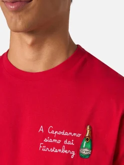 T-shirt da uomo in cotone pesante Arnott con ricamo A Capodanno siamo dai Furstenberg | VACANZE DI NATALE EDIZIONE SPECIALE