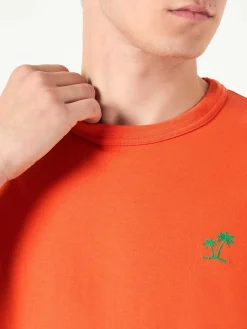 T-shirt da uomo in cotone arancione