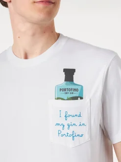 T-shirt da uomo in cotone con ricamo | PORTOFINO DRY GIN EDIZIONE SPECIALE