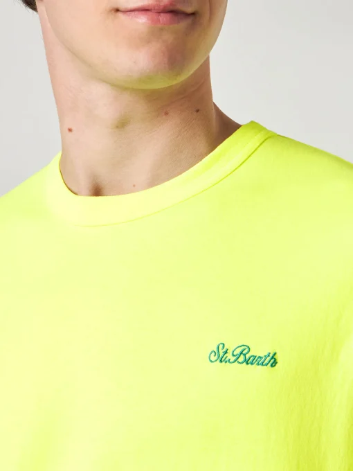 T-shirt da uomo in cotone giallo