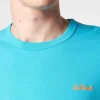 T-shirt da uomo in cotone azzurro