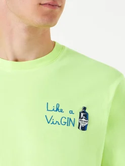 T-shirt da uomo in cotone con ricamo like a VirGIN