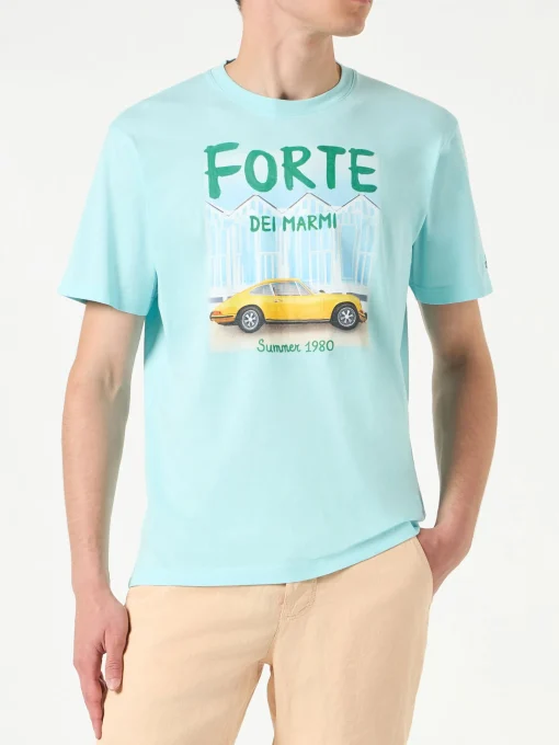 T-shirt da uomo in cotone con stampa auto Forte dei Marmi