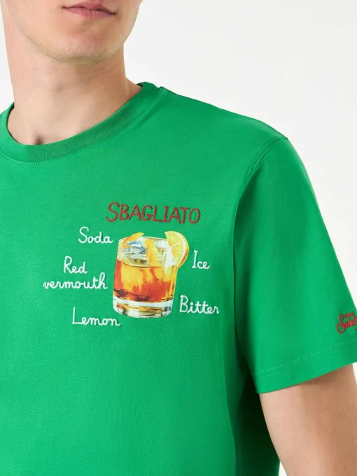 T-shirt da uomo in cotone con ricamo Sbagliato