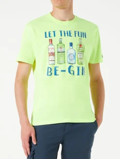 T-shirt da uomo in cotone con stampa Let the Fun Be-Gin