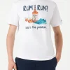 T-shirt da uomo in cotone con stampa Rum or Run