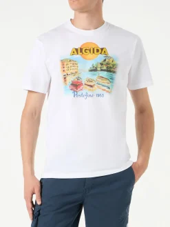 T-shirt da uomo in cotone con stampa Algida Portofino | ALGIDA® EDIZIONE SPECIALE