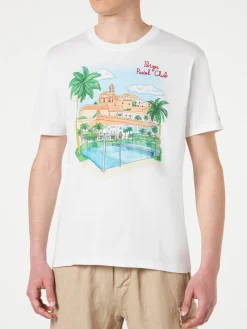 T-shirt da uomo in cotone con ricamo Ibiza Padel Club