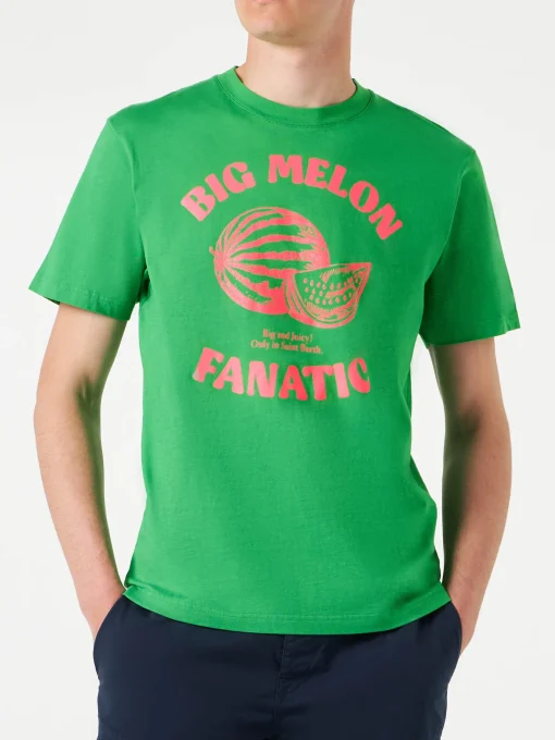 T-shirt da uomo in cotone con stampa Anguria