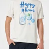 T-shirt da uomo in cotone con stampa piazzata Happy Hour