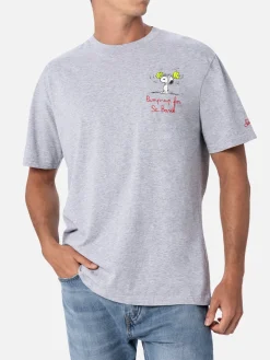 T-shirt da uomo in cotone con stampa e ricamo Snoopy | EDIZIONE SPECIALE SNOOPY PEANUTS™