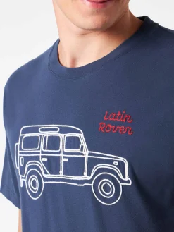 T-shirt da uomo in cotone pesante con ricamo Latin Rover